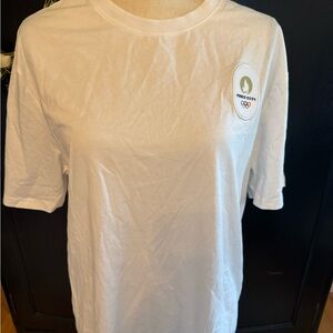 Aris White Short Sleeve Tee with Olympic logo